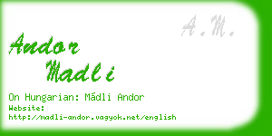 andor madli business card