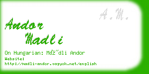 andor madli business card